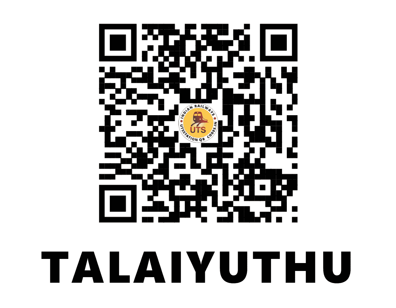 UTS QR Code for TALAIYUTHU - TAY - SR (TAMIL NADU)